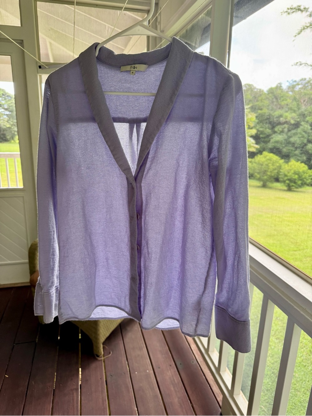 Tibi semi-sheer wool blouse